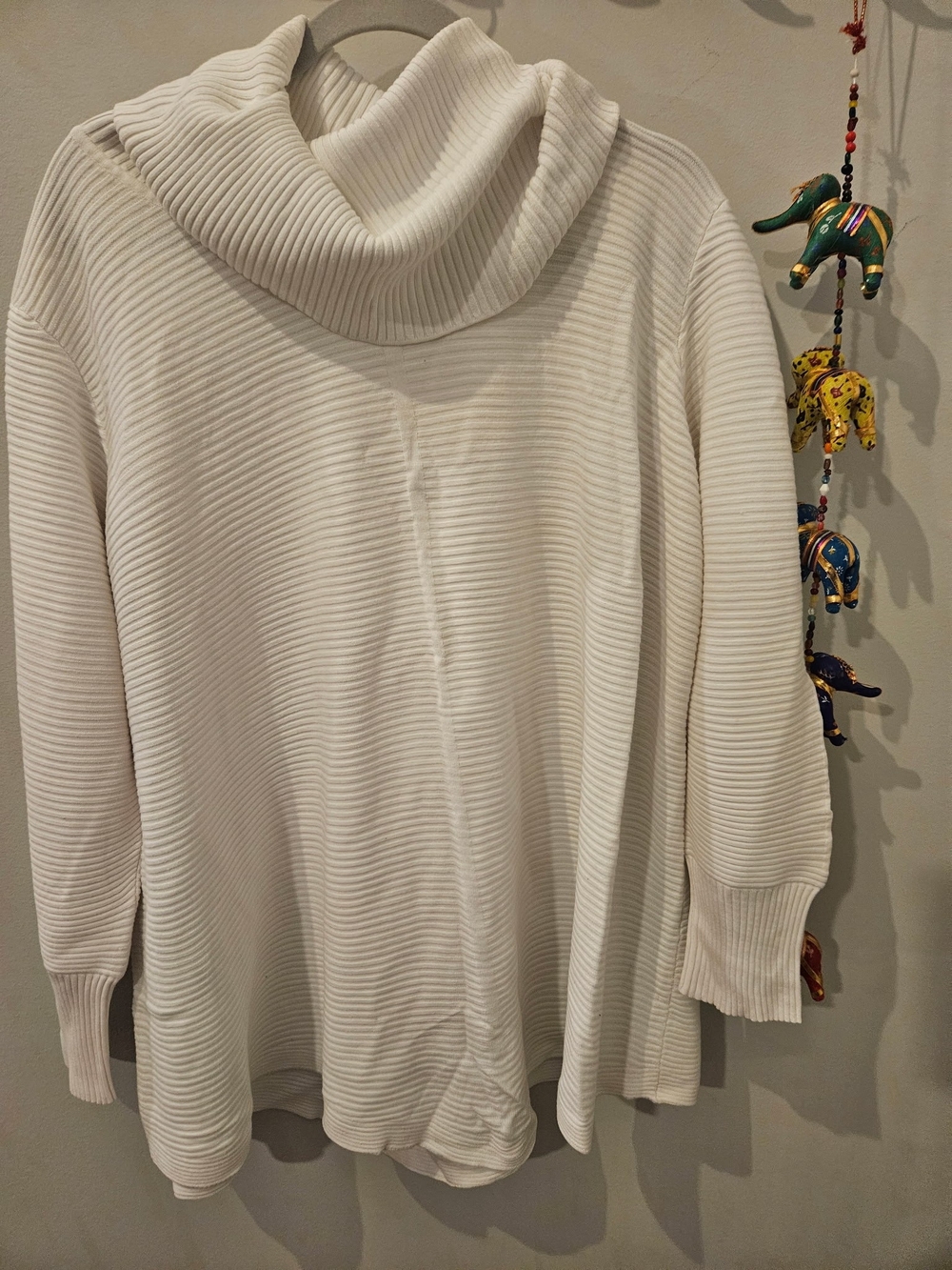 White Ribbed Knit Top with 'Woman' Label - Picture 2 of 6